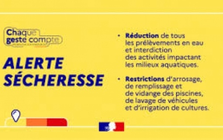 Alerte secheresse: mesures de limitation des usages de l'eau